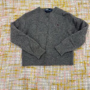 Ralph Lauren Gray V-Neck Kids Sweater